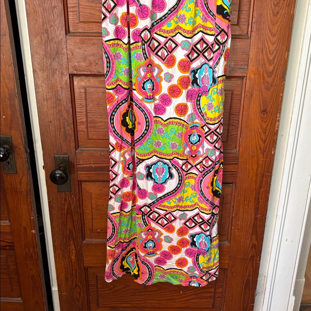 Trina Turk Swim Spa Collection Stretch Maxi Long Halter Dress Cover Up Sz M - Picture 4 of 7